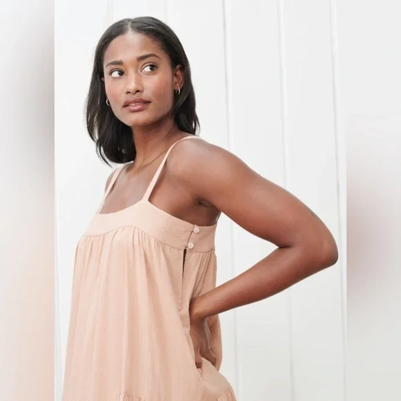 NWT JENNI KAYNE Seersucker Summer Dress in Blush - Picture 3 of 8